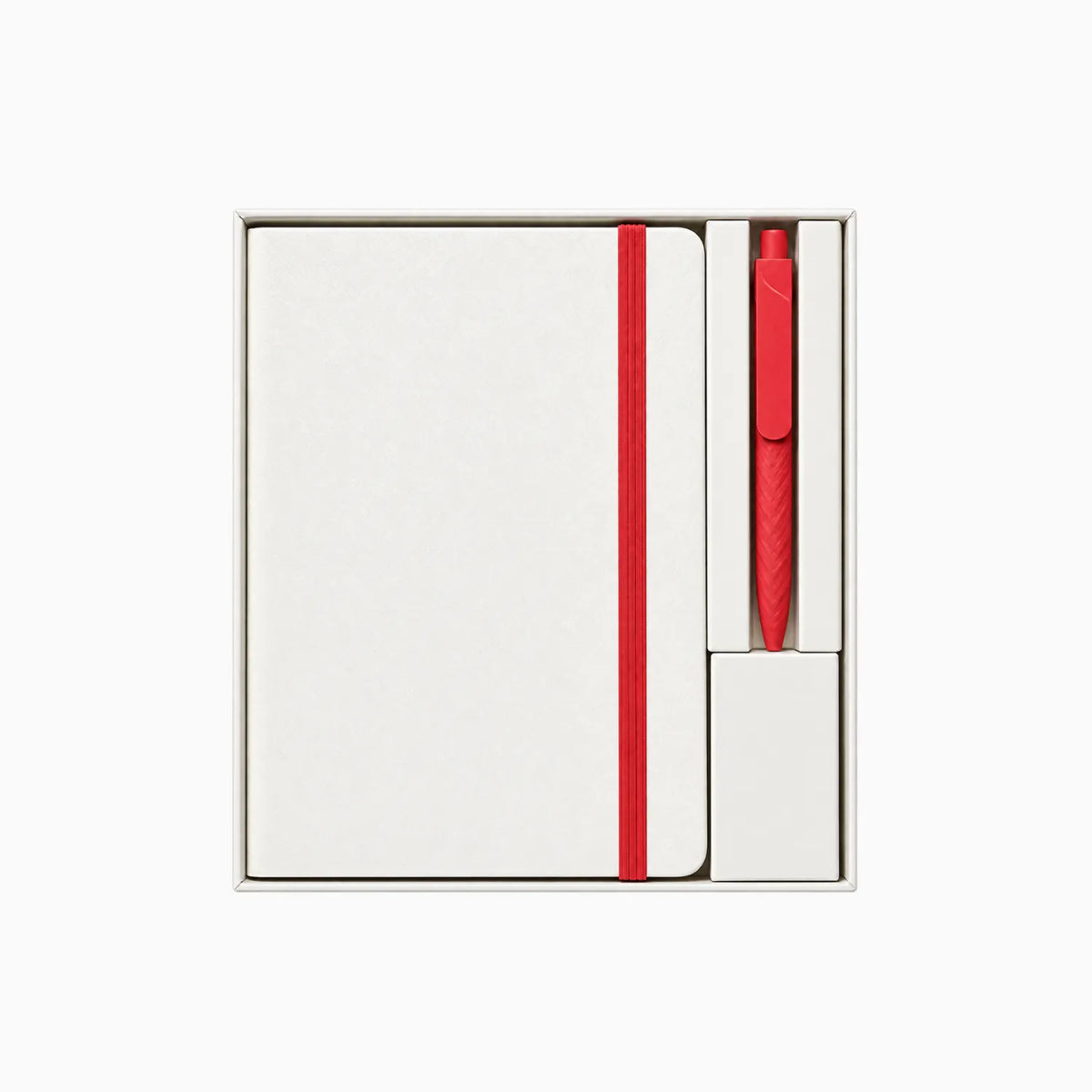 White A5 Tyvek notebook and pen desk kit with customisable belly band by Wumble Merch Australia