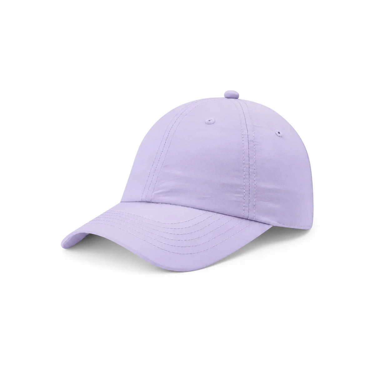 A lavender purple waterproof lightweight nylon cap shown from a three-quarters angle on a clean white background.