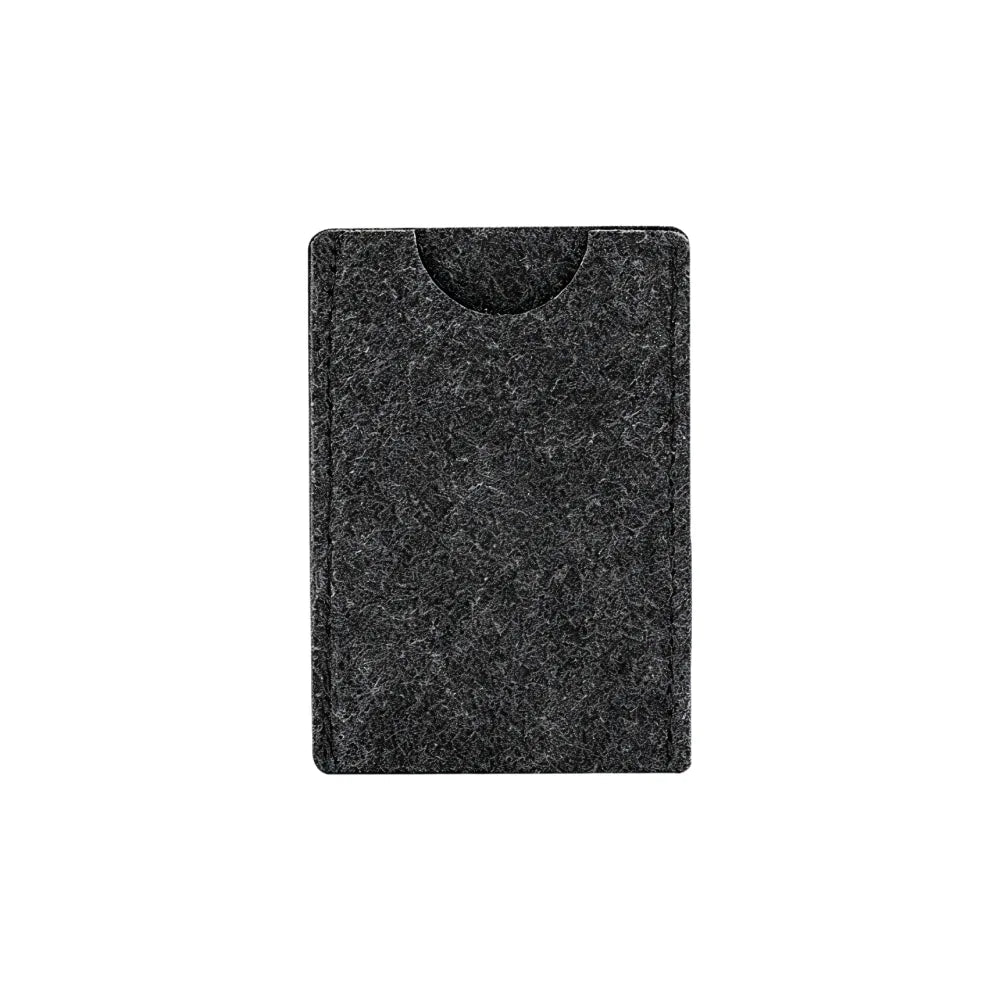 Custom branded RPET felt card holder in dark grey, sustainable bulk merch Australia by Wumble Merch