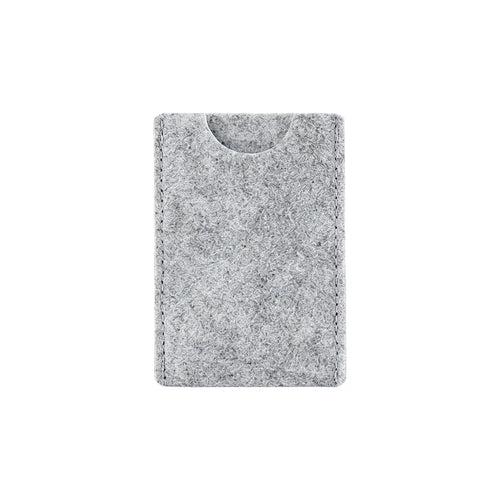 Custom branded RPET felt card holder in light grey, sustainable bulk merch Australia by Wumble Merch