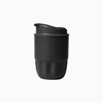 Black 260ml double-wall stainless steel travel cup for custom branded welcome kits by Wumble Merch Australia