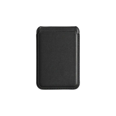 Black PU leather MagSafe wallet stand for custom branded client gifting by Wumble Merch Australia