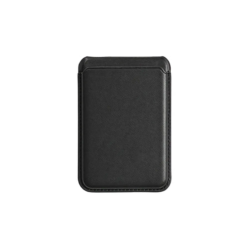 Black PU leather MagSafe wallet stand for custom branded client gifting by Wumble Merch Australia