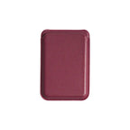 ustom branded PU leather MagSafe wallet stand in burgundy with card slot in red, bulk corporate tech accessories Australia by Wumble Merch