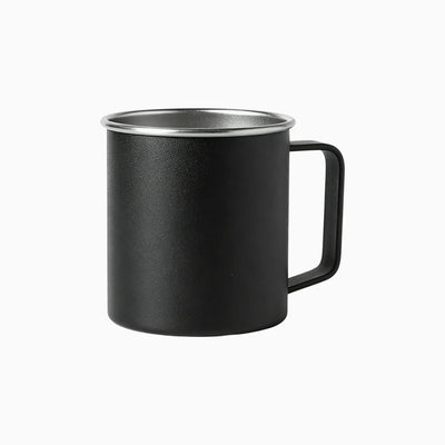 Black 300ml single-wall stainless steel camp mug for custom branded team offsites by Wumble Merch Australia