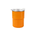 300ml stainless steel straw cups in orange, cream and purple, custom branded bulk drinkware by Wumble Merch Australia