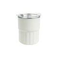 Custom branded 300ml stainless steel straw cup in cream with straw and lid, bulk corporate drinkware Australia by Wumble Merch