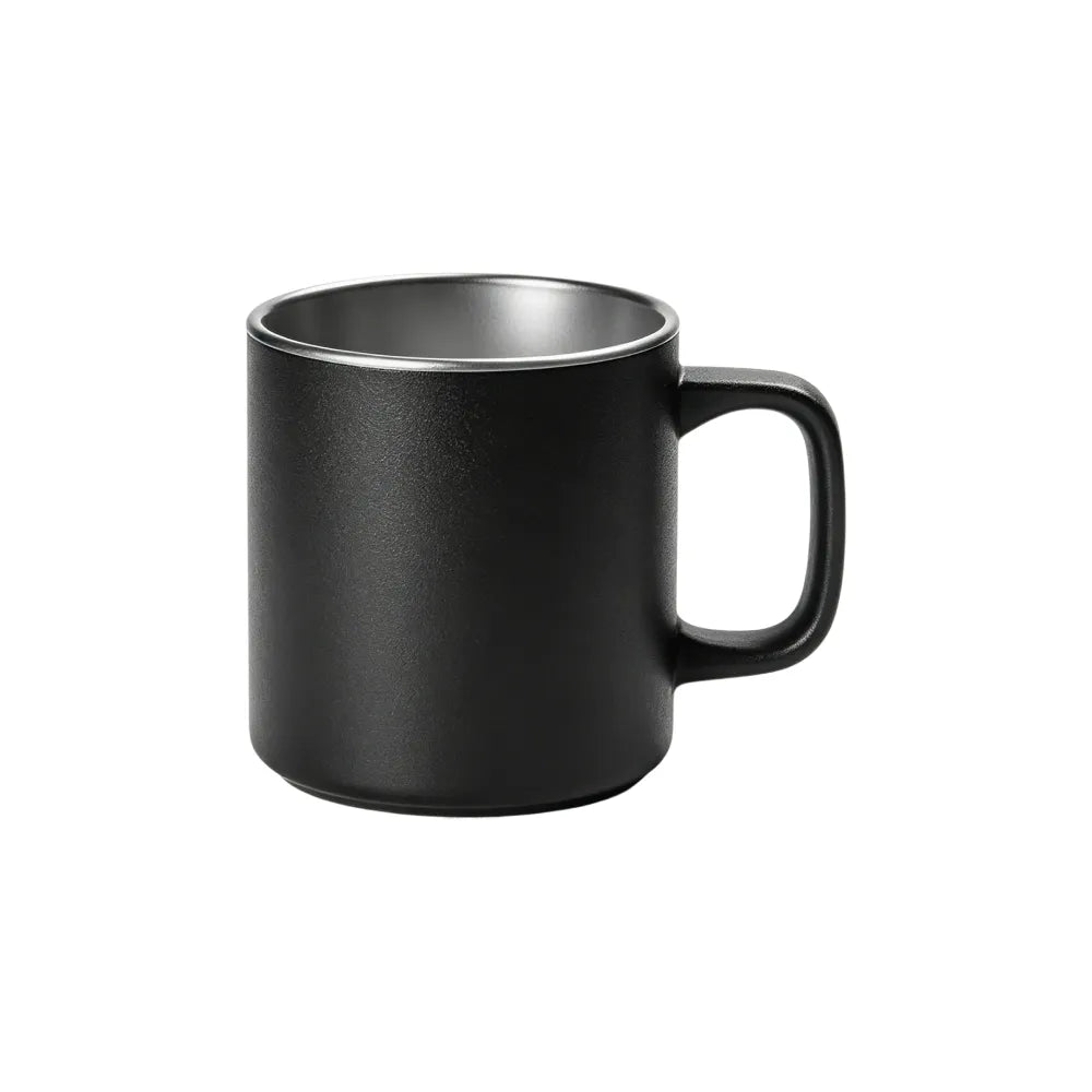 Custom branded 350ml stainless steel camp mug in white with handle, bulk corporate drinkware Australia by Wumble