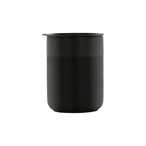 Custom branded 360ml ceramic coffee cup with silicone lid in moss green, bulk corporate drinkware Australia by Wumble