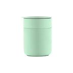 Custom branded 360ml ceramic coffee cup with silicone lid in moss green, bulk corporate drinkware Australia by Wumble