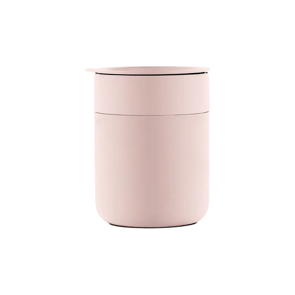 Custom branded 360ml ceramic coffee cup with silicone lid in moss green, bulk corporate drinkware Australia by Wumble