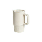  Custom branded 450ml ceramic travel mug with handle and flip lid in navy, bulk corporate drinkware Australia by Wumble