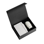 White A5 cotton notebook and coffee cup welcome kit by Wumble Merch Australia