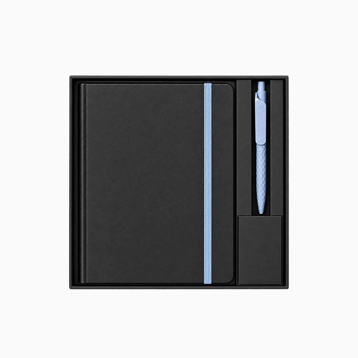 Black A5 Tyvek notebook and pen desk kit with customisable belly band by Wumble Merch Australia