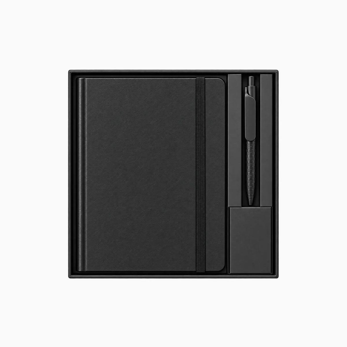 Black A5 Tyvek notebook and pen desk kit with customisable belly band by Wumble Merch Australia