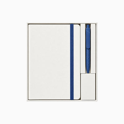 White A5 Tyvek notebook and pen desk kit with customisable belly band by Wumble Merch Australia