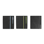 A5 Tyvek notebook and pen desk kit in black with elastic band and gel pen, corporate stationery gift Australia by Wumble Merch