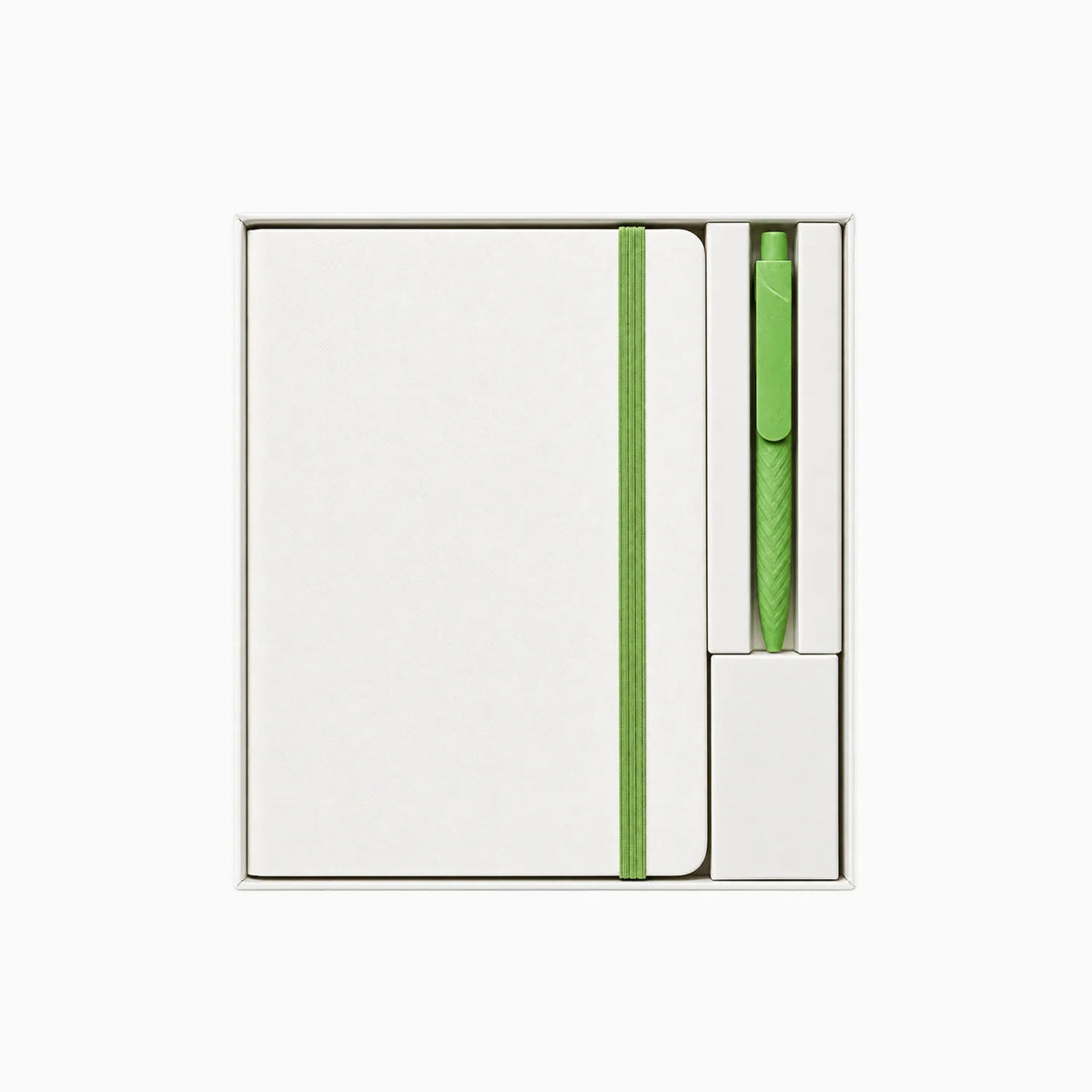White A5 Tyvek notebook and pen desk kit with customisable belly band by Wumble Merch Australia