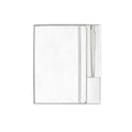 White A5 Tyvek notebook and gel pen from desk kit, corporate stationery gift by Wumble Merch Australia