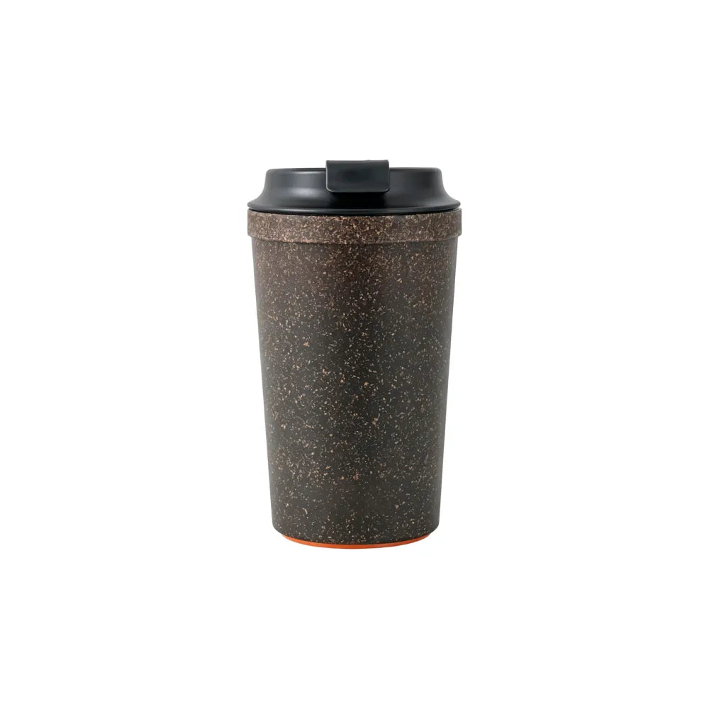Dark brown anti-tip recycled coffee grounds tumbler, for office desk use, by Wumble Merch Australia