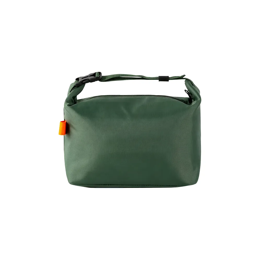 Custom branded olive green buckle lunch bag in oxford fabric for employee welcome kit Australia