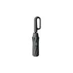 Carabiner handle folding umbrellas in cream white, black and mist blue, custom branded bulk merch by Wumble Merch Australia