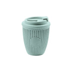 Custom branded coffee grounds eco travel cup 350ml with flip lid in mint mist, sustainable bulk merch Australia by Wumble