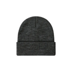 Custom cuffed knit beanie in dark grey – bulk branded winter merch by Wumble