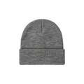 Custom cuffed knit beanie in grey – bulk branded winter merch by Wumble