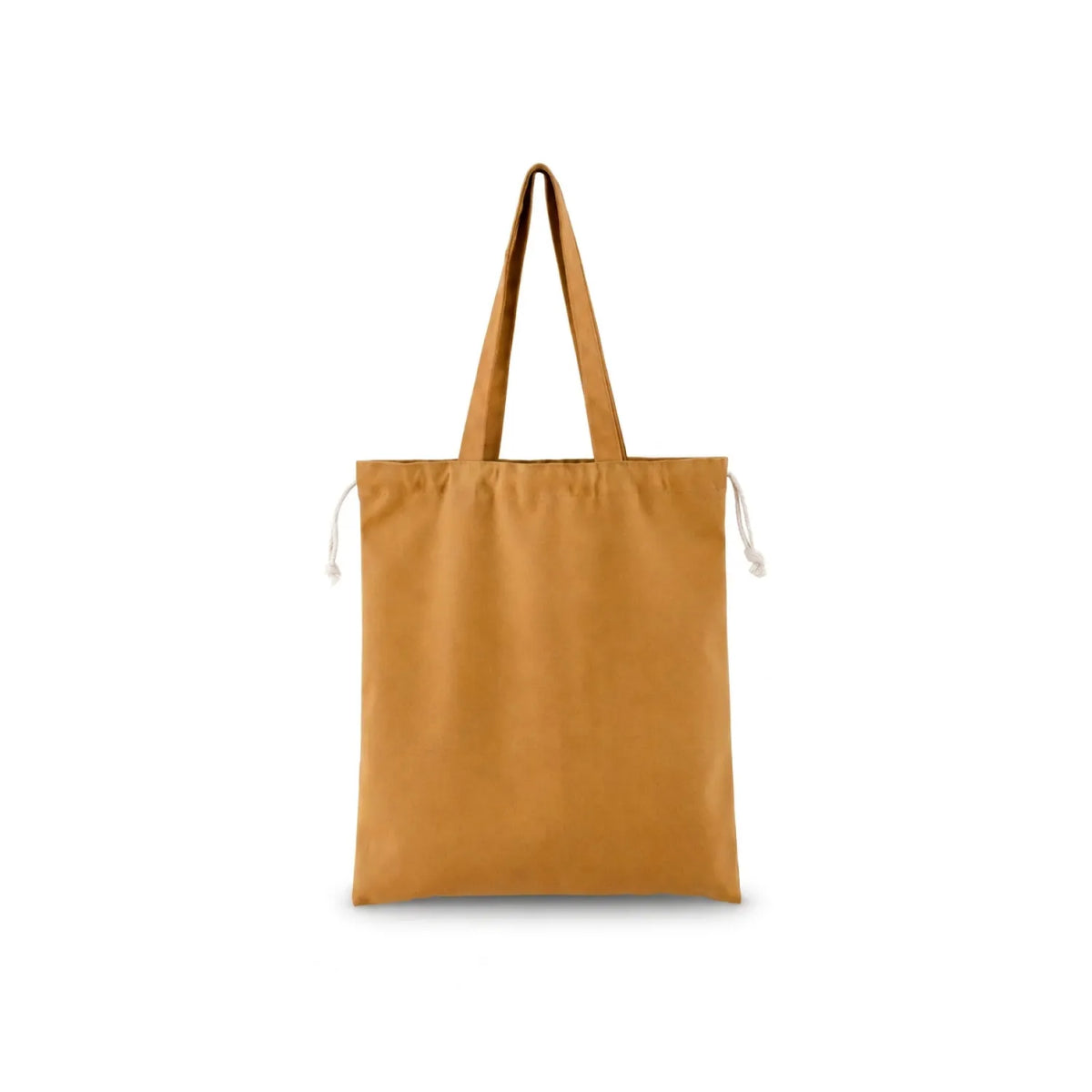 Drawstring Top Cotton-Blend Tote Bag