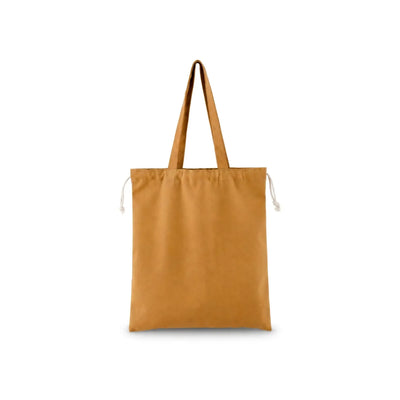 Drawstring Top Cotton-Blend Tote Bag