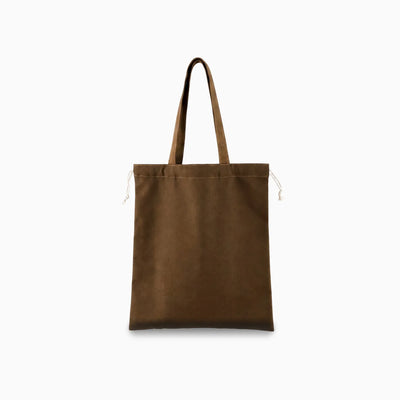 Drawstring Top Cotton-Blend Tote Bag