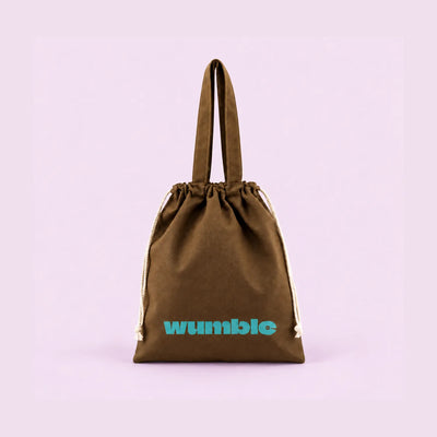 Drawstring Top Cotton-Blend Tote Bag