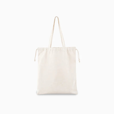 Drawstring Top Cotton-Blend Tote Bag