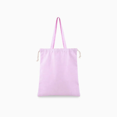 Drawstring Top Cotton-Blend Tote Bag