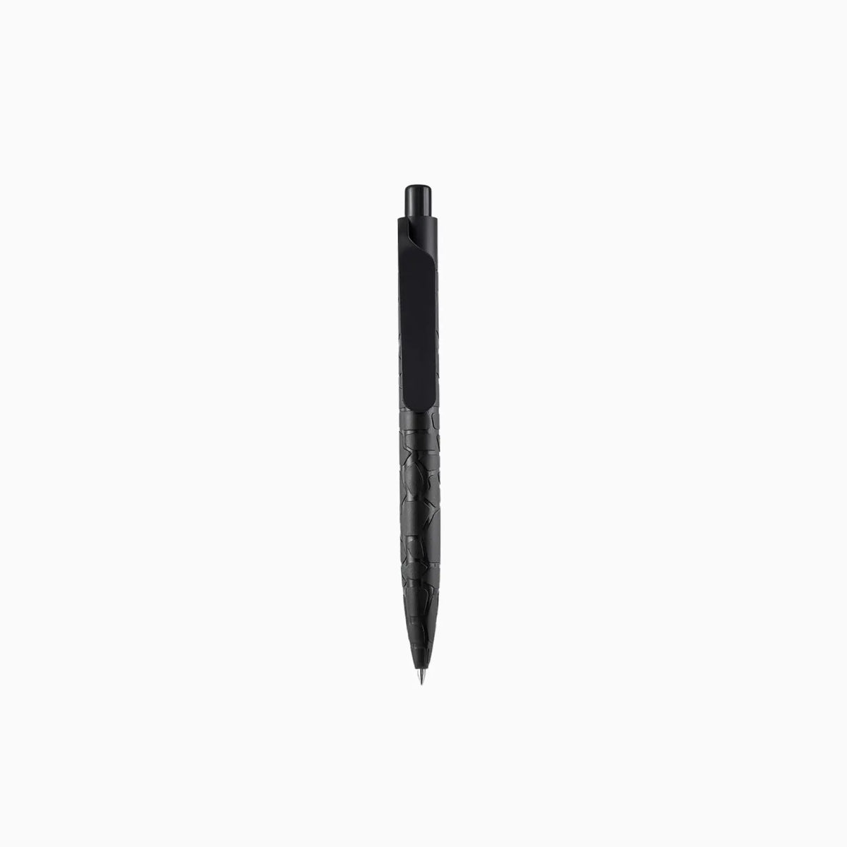 Eco-Friendly Stone Gel Pen with textured cracked-stone barrel, long flat clip and click button