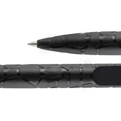 Eco-Friendly Stone Gel Pen with textured cracked-stone barrel, long flat clip and click button