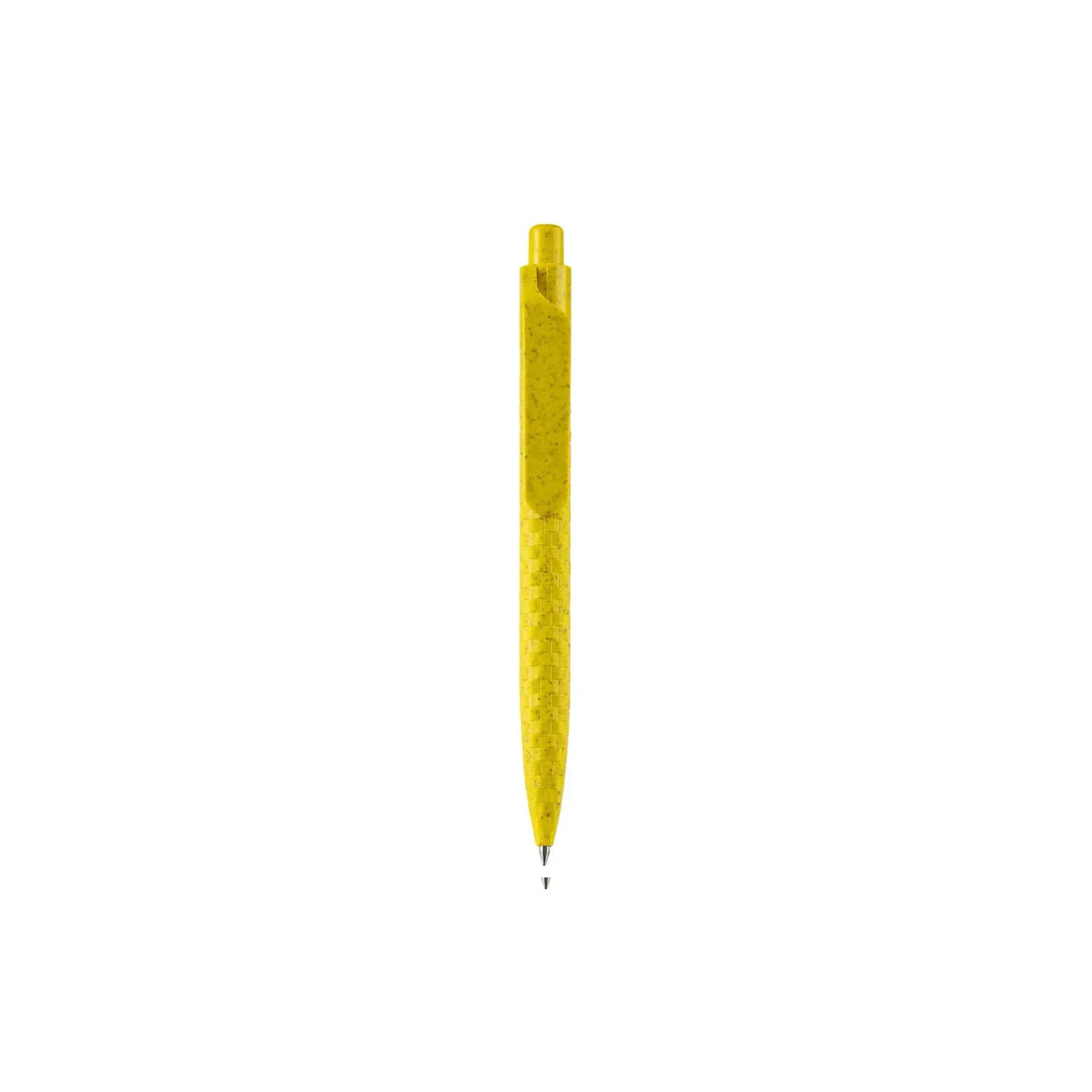 Eco-Friendly Wheat Straw Gel Pen with speckled finish, wide flat clip and click button