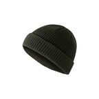 Custom fisherman knit beanie in black – bulk branded winter merch by Wumble