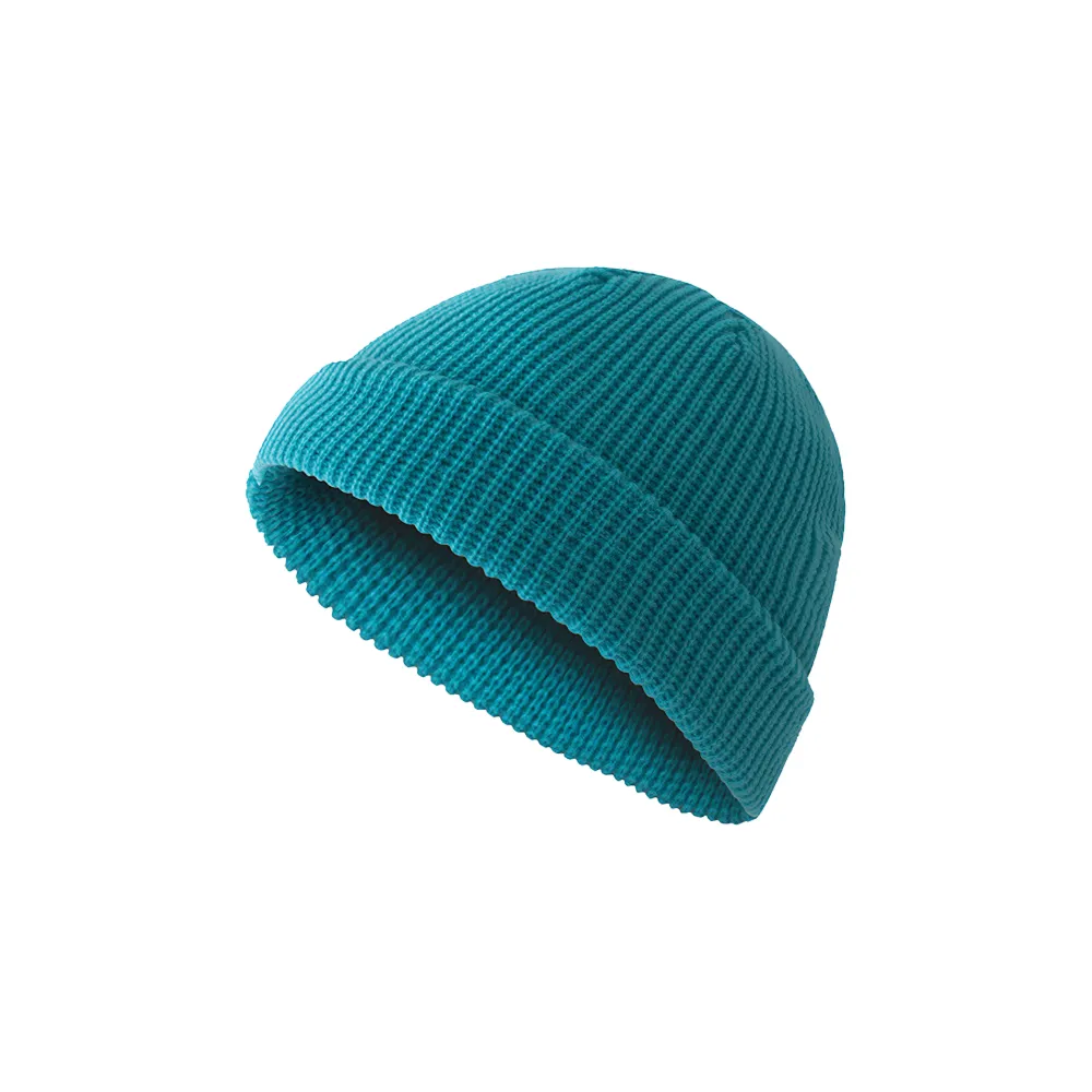 Custom fisherman knit beanie in jade – bulk branded winter merch by Wumble