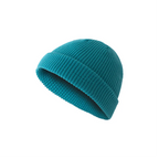 Custom fisherman knit beanie in jade – bulk branded winter merch by Wumble