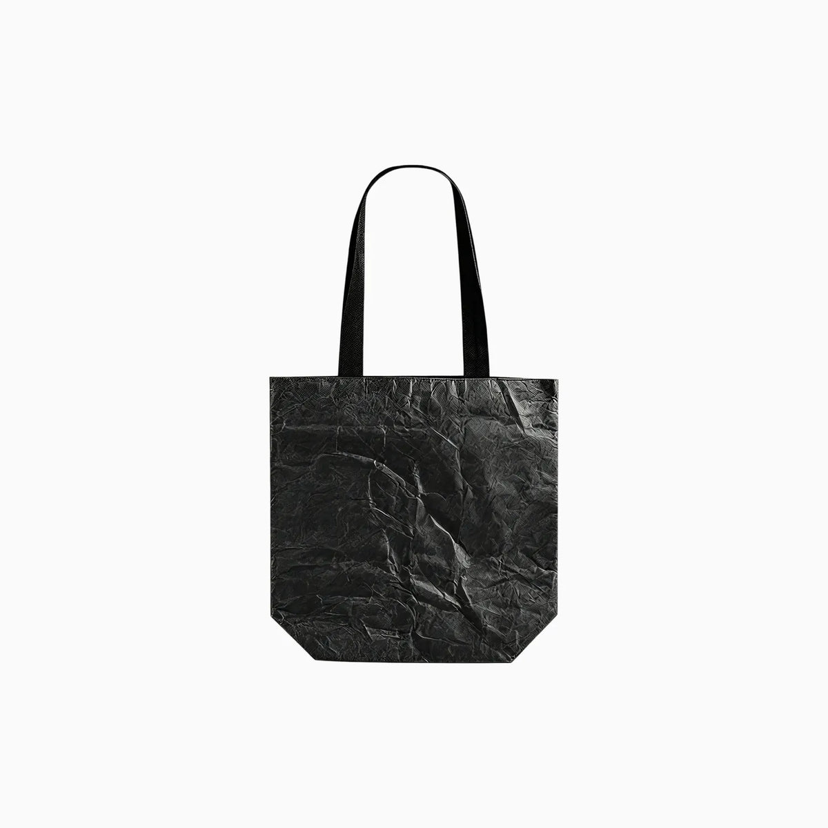 Custom branded large Tyvek tote bag in black with mustard yellow cotton handles, bulk eco event bag Australia by Wumble Merch