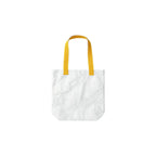 Custom branded large Tyvek tote bag in white with mustard yellow cotton handles, bulk eco event bag Australia by Wumble Merch
