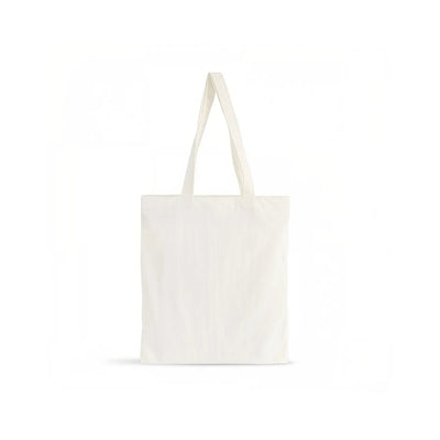 A plain off-white lightweight crinkle nylon tote bag with two shoulder straps, shown against a solid white background.