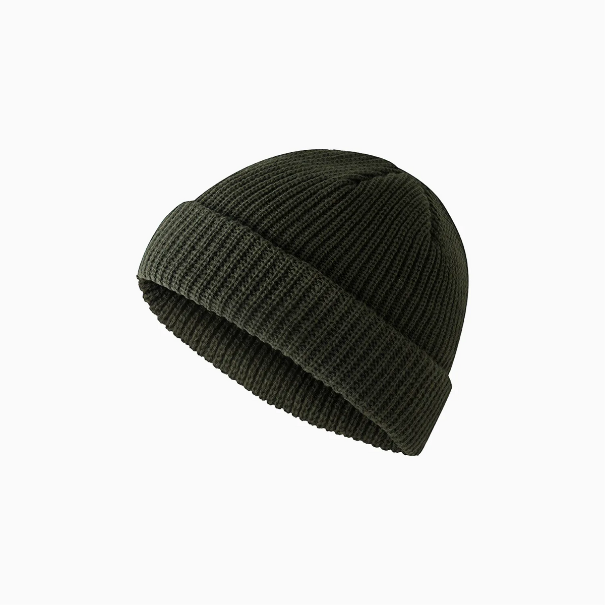 Custom fisherman knit beanie in black – bulk branded winter merch by Wumble
