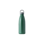 Deep forest green 750ml PLA bottle-style travel cup with a grey loop-top lid on a white background, no branding applied