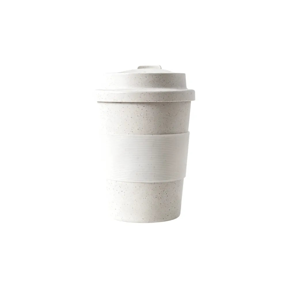 White PLA lanyard travel coffee tumbler, for coffee festivals and outdoor events, by Wumble Merch Australia
