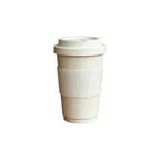 Off-white recycled coffee grounds travel tumbler, for daily commute coffee, by Wumble Merch Australia