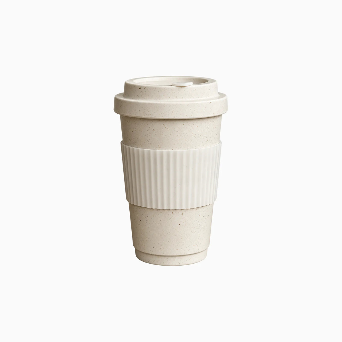 Off-white recycled coffee grounds travel tumbler, for daily commute coffee, by Wumble Merch Australia