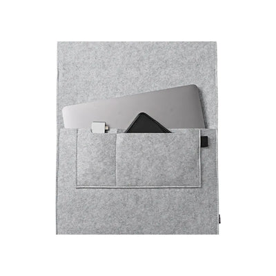 Custom branded recycled RPET felt laptop sleeve with elastic strap, sustainable bulk merch Australia by Wumble